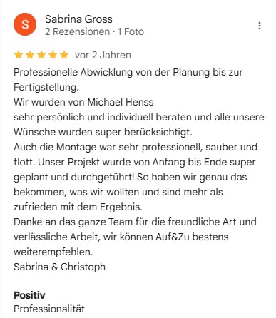 Auf und Zu Referenz
