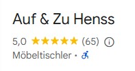 Auf und Zu Google Bewertung