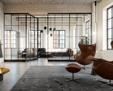 Axis Pendeltüre als Raumteiler perfekt für offene Wohnkonzepte